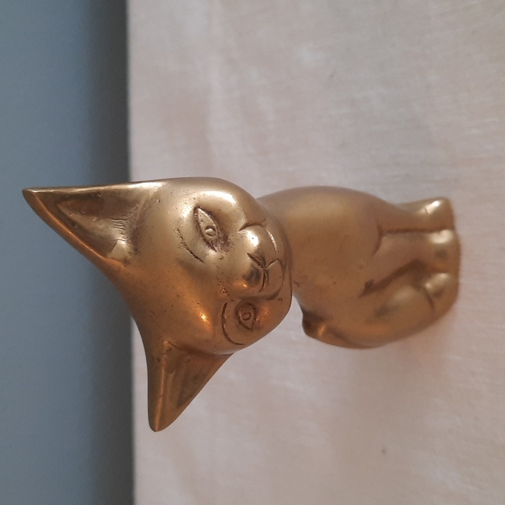 Vintage Brass Kitty Cat